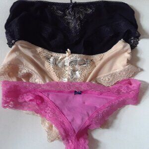 Bundle of 3 Panties NEW Pink, Nude & Black